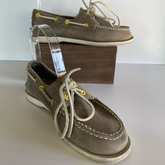 Kids boys Sperry Boat Shoe Grey Leather - Picture 6 of 7